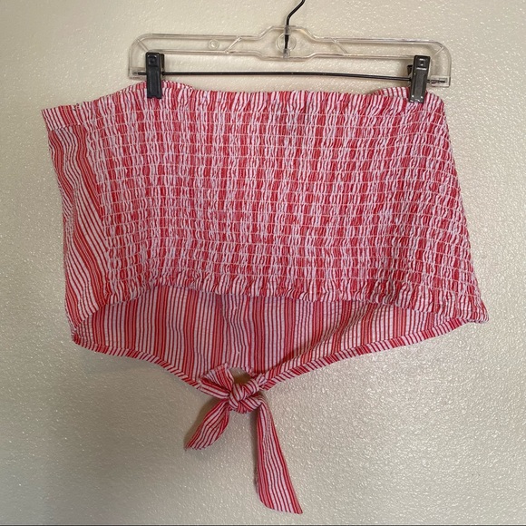 F21 + striped strapless red and white  top - Picture 2 of 5